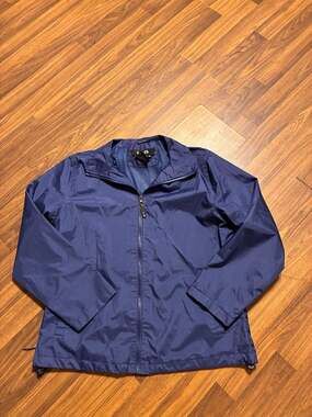 i5 Mens Lightweight Solid Navy Blue Full Zip Windbreaker Jacket
